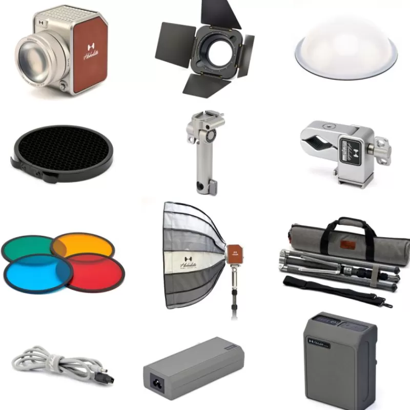 Hobolite Eclairages`1Lumières Continue-Kit Avant Creator AC/DC : Éclairage portable 100W avec batterie V-Mount et accessoires polyvalents