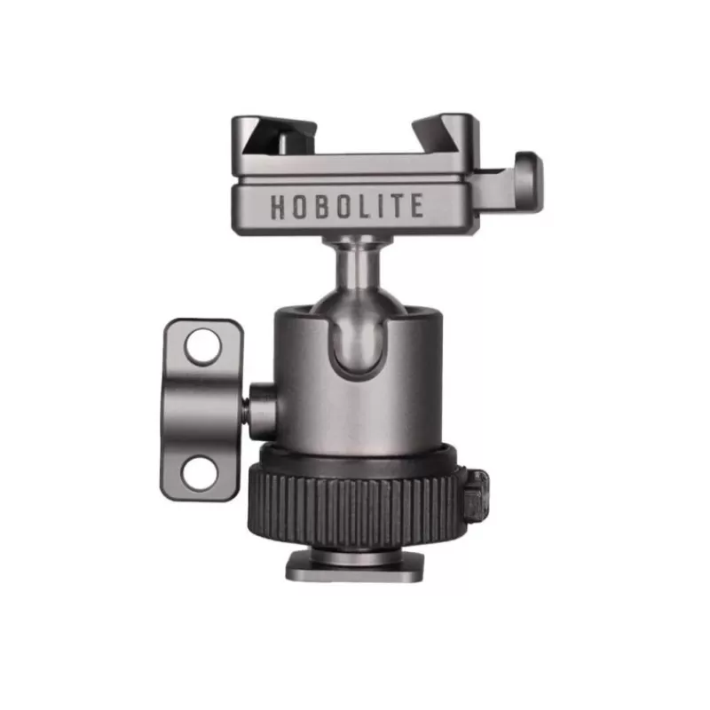 Hobolite Eclairages`1Accessoires Eclairage-Micro Ball Head - Rotule compacte avec adaptateur Cold Shoe et V-Mount