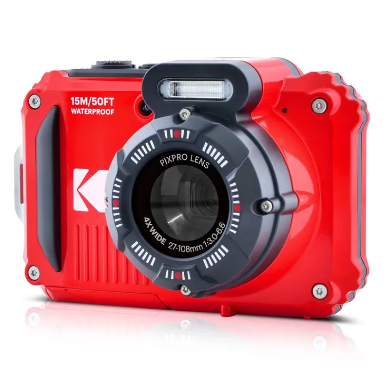 Kodak Appareils Photo Numériques Compacts & Bridges-PixPro WPZ2 rouge - Appareil Photo Étanche et Antichoc 16MP avec Wi-Fi