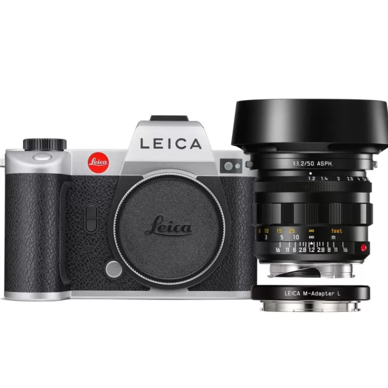 Leica Appareils Photo Hybrides-SL2 argent avec Noctilux-M 50 f/1.2 ASPH. et bague M-Adapter L 10618